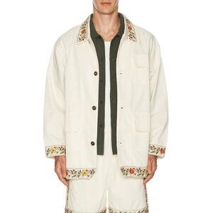 Found Found Kantha Floral Work Jacket in Sand